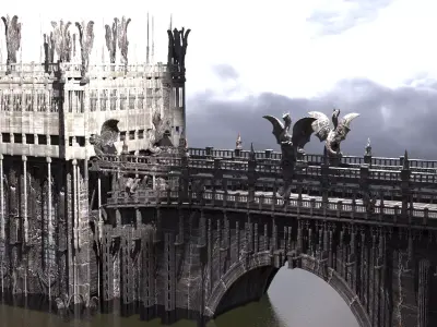 Dark Drake Cathedral Ancient Castle 3D model