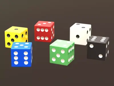 6 Sided Plastic Dice Set 3D print model