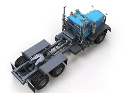 80s offroad heavy truck  Low-poly 3D model