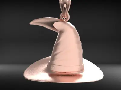 Antique 3D Witch Hat Charm Pendant Jewelry 3D print model