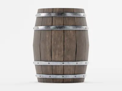 Wood Barrel 1 Low-poly 3D model