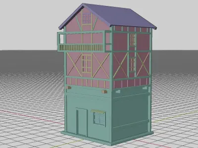 3D Medieval House Village 1 3D model