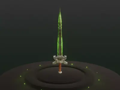 Fantasy Poison Sword - Elemental Sword Low-poly 3D model