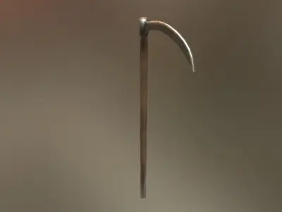 PBR Scythe farmer death sickle Low-poly 3D model