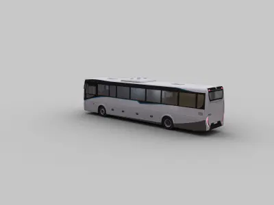 City Bus with Interior 12 Low-poly 3D model