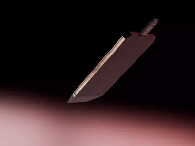 Anime Mecha Sword Powered Futuristic Weapon 3D Model Free low-poly 3D model
