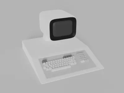 Old-Retro Computer Free low-poly 3D model