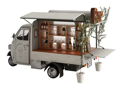 Food truck bar set 2 3D model