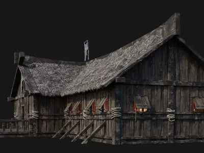 Old Viking House 4K Textures GameReady 185 Low-poly 3D model