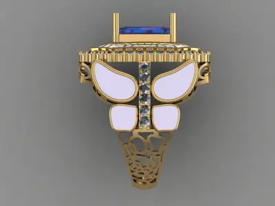Antique Diamand Ring Women 3D Print model 3D print model