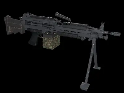 M249 Squad Automatic Weapon Low-poly 3D model