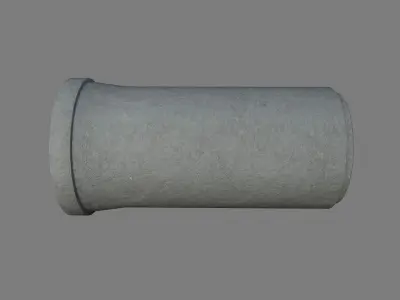Concrete sleeve pipe Low-poly 3D model
