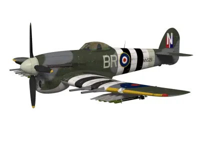 hawker typhoon  MK1b 3D model purchase