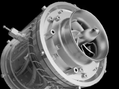 Micro gas turbine engine  wren-mw54  3D model