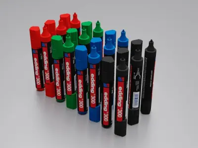 Edding 300 Marker Free low-poly 3D model
