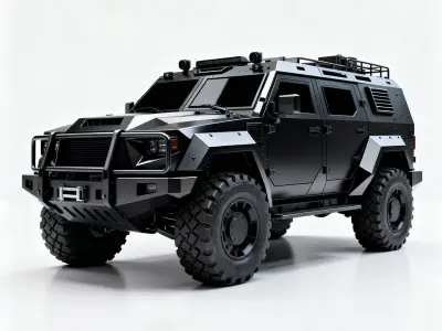 Realistic Tactical Armored SUV 3D Model Low-poly 3D model