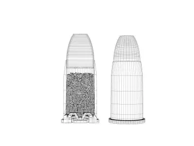 Structure of pistol bullet 3D model