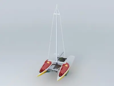 Double hull boat Free 3D model