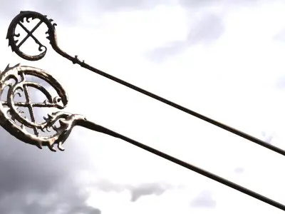 Druid Shaman Staff low res 2 designs 3D model