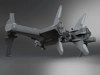 Scifi Spaceship Low-poly 3D model