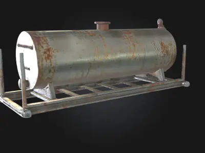 Old Industrial Tank  Relic of a Rusted Age 3D model