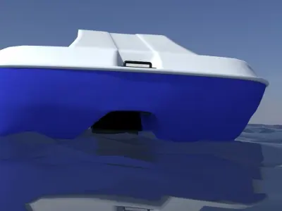 Catamaran Stingray water bicycle 3D model