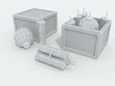 TNT pack cartoon Low-poly 3D model