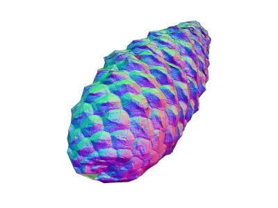 Pine Cone - Real-Time Scanned Low-poly 3D model