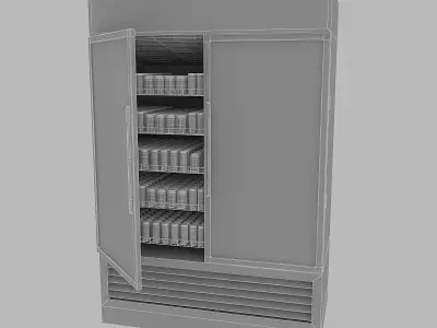 Market Refrigerator Low-poly 3D model