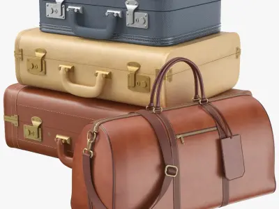 Vintage Luggage Collection 3D model