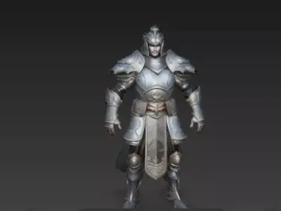 Fantasy Knight Warrior - Medieval Paladin Character 3D model