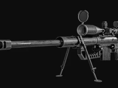Cheytac M200 Sniper Rifle Low-poly 3D model