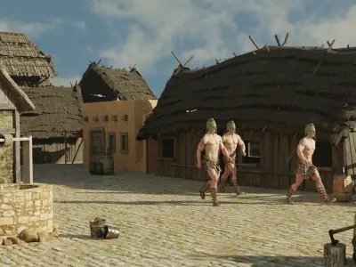 Ancient Rome Scene with all textures and animation 3D model
