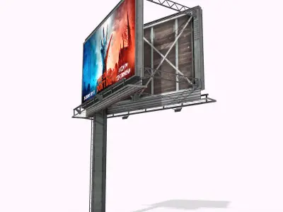 Lowpolygonal Street Billboards 3D Models Low-poly 3D model