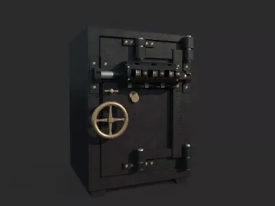Antique furniture safe 3D model