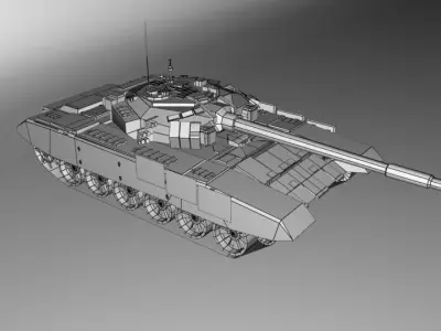 T-90 Tank Low-poly 3D model