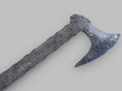 Viking Axe Low-poly 3D model 28