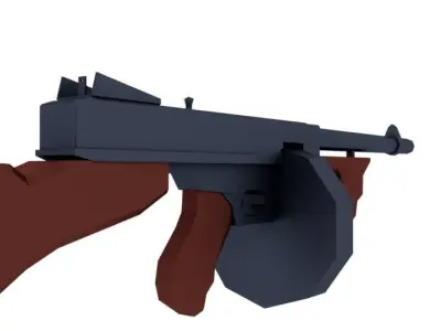 Tommy Gun Low-poly 3D model