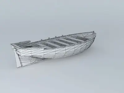 Rowboat wooden boat 3D model