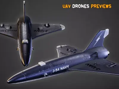 10 Game-Ready UAV and FPV Drones With PBR Texture - Vol 12 Low-poly 3D model