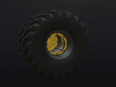 Dual wheels for tractor K-700 in the collection Free low-poly 3D model
