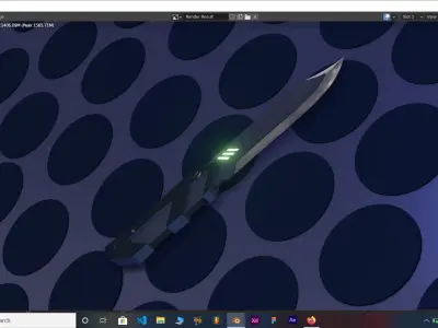 Lowpoly Single edge modern military Knife Low-poly 3D model
