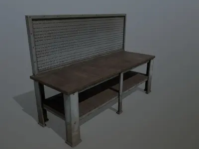 workbench bench Low-poly 3D model get