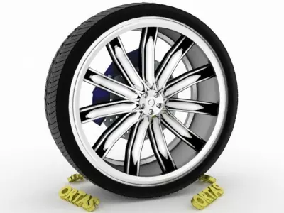 ORTAS CAR WHEEL RIM 108 GAME READY WHEEL RIM TIRE 3D model