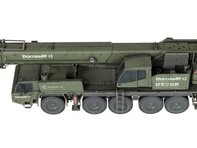 Tadano Faun ATF 100-5 Military Crane Low-poly 3D model