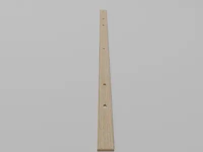 Wooden Meter Stick Low-poly 3D model