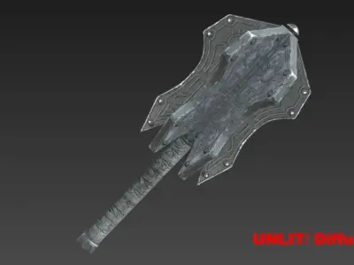 Fantasy Stylish Weapon- Mace of Vand Low-poly 3D model