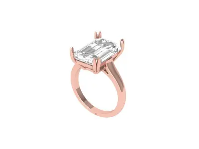 Emerald Radiant Ring 3D print model 3