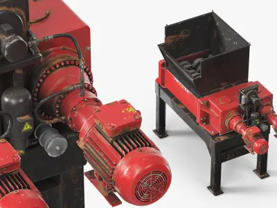  Heavy Duty Material Shredder with Hopper Used 