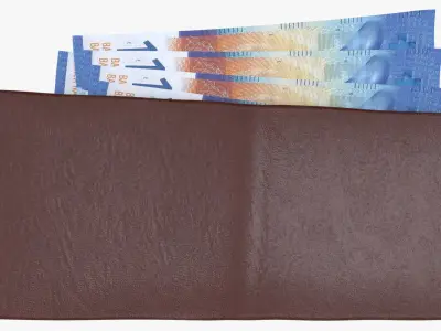 Switzerland Swiss 100 Francs Wallet Money Purse 3D model
